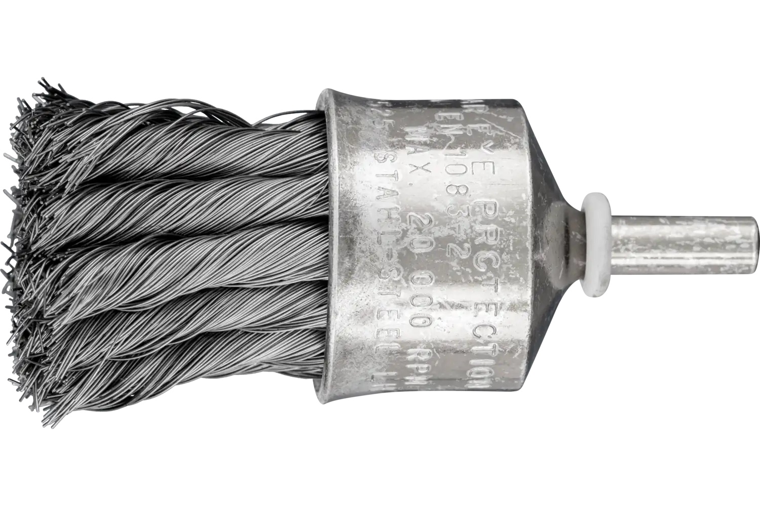 Picture of Pferd Knot Wire End Brush 1" Dia. Flared Cup .010 Carbon Steel 1/4" Shank